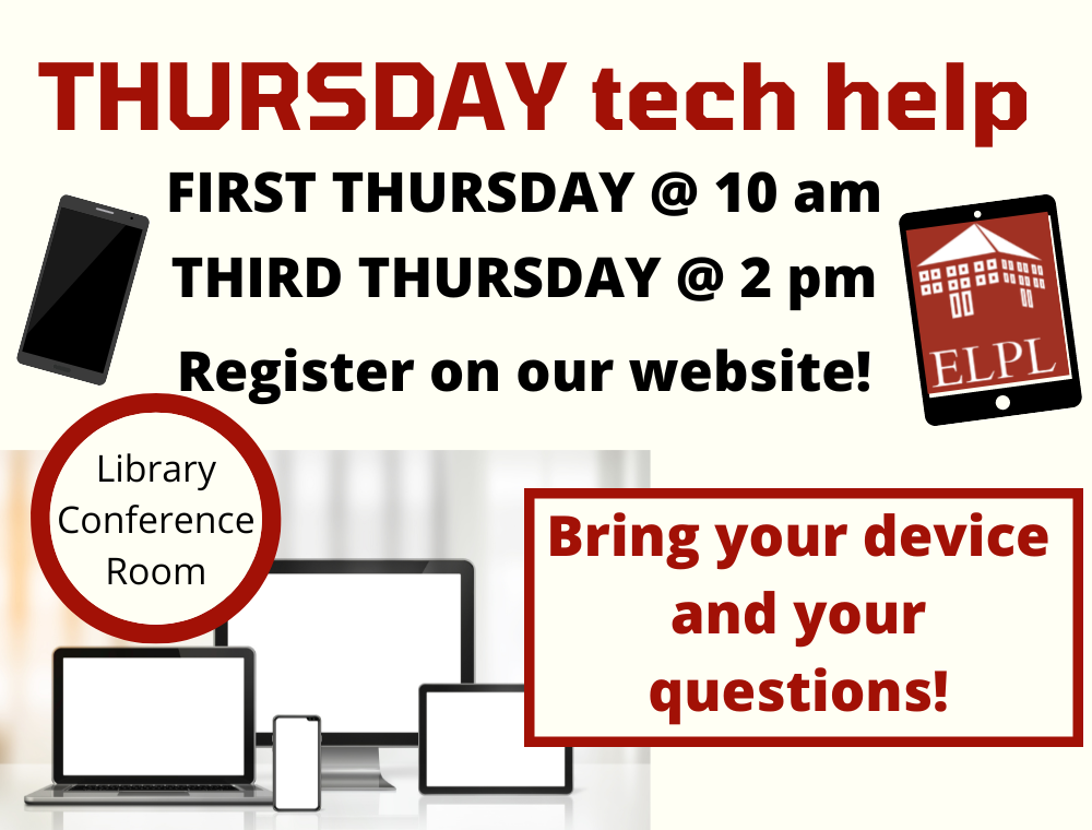 Flyer for Thursday Tech Help